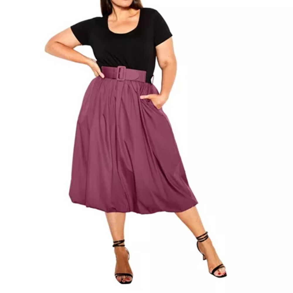 Elegant Purple Midi Skirt